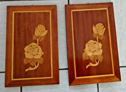 Intarsienbilder rose 38x24cm - rose,