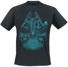 Star Wars T-Shirt Herren Millenium Falcon Blueprint schwarz