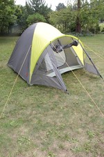 Iglu Doppeldachzelt für 3 Personen grau grün 240x210x150cm Fun Camp