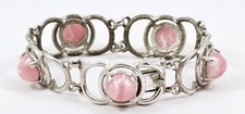DESIGNER Armband 835 Silber Rhodochrosit 70er Top Modernist silver bracelet