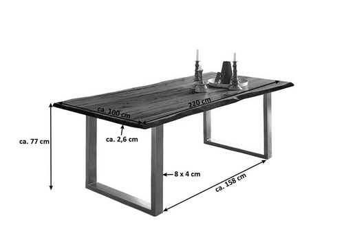 Esszimmertisch baumkante - esszimmertisch,
