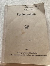 Postleitzahlbuch 1961 Register