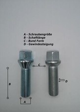 20 Radschrauben M14x1,5x37 R14