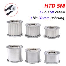 HTD 5M Zahnriemenscheibe Spannrolle, 3-30mm Bohrung, 12-50Z, für CNC, 3D Drucker