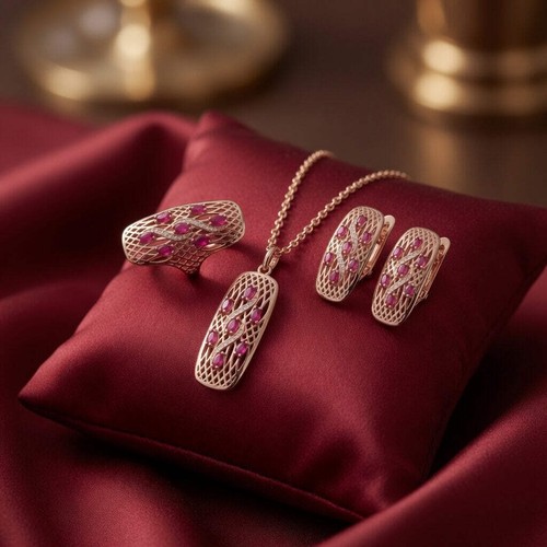 Schmuckset 585 rose gold - 585,