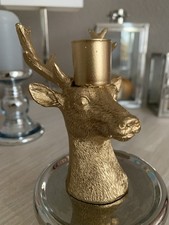 Pop Art Hirsch Hirschkopf Deko Figur Skulptur Gold Weihnachten Rentier Advent