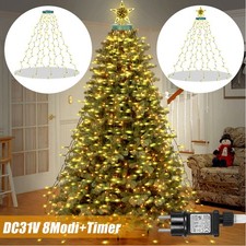 2/3M LED Christbaumbeleuchtung mit Ring Weihnachtsbaum Lichterkette Warmweiß