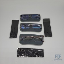 JJWELL 3x Lesebrille Herren 1.0 Blaulichtfilter Metall Rechteckig Anti-UV