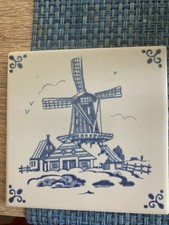 Fliese Delfter Motiv blau weiß Kachel  11 cm