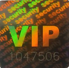 3D Hologramm Siegel VIP Security Nr, 20x20mm, Garantiesiegel, Sicherheitsetikett