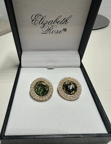 Elizabeth rose ohrstecker rund - rose,