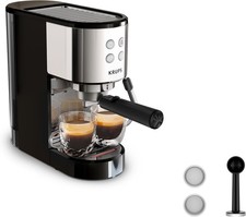 Krups Virtuoso XP441810 Espresso Maschine 15bar Edelstahl 1L Dampfdüse B-Ware