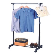 Fahrbarer Kleiderständer Gardarobenständer Gaderobe Wäscheständer 75x41x155cm