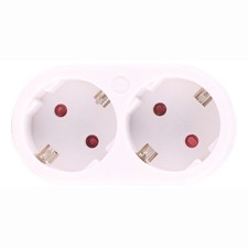 Doppelstecker Mehrfachstecker Duo Stecker 2-fach Multistecker Horizontal weiss