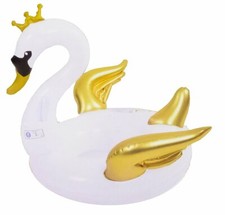 Luftmatratze Schwimmtier Schwan Schwimminsel aufblasbarer Weißer Schwan Grösse: 