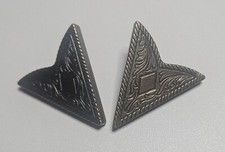 Vintage, 2 x Kragenecken Jeans Hemden, Blusen, Metall mit Schraubverschluß