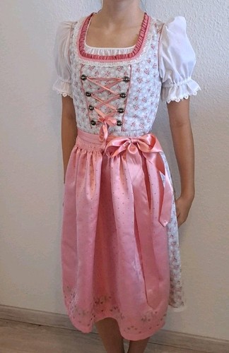 Dirndl 152 rosa weiß - dirndl, mit