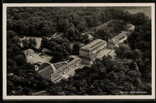 Ansichtskarte Hanau a. M., Luftaufnahme des Wilhelmbades 1936 