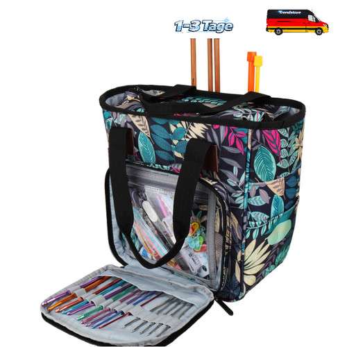 Stricktasche mit fächern - stricktasche,