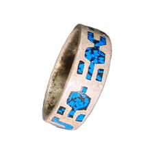 Intarsien Ring Sterling Silber