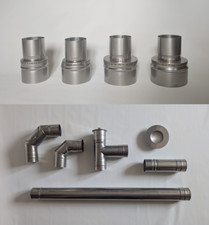 80mm Rauchrohr T-Stück Knie Kaminrohr Ofenrohr Edelstahl Pelletrohr