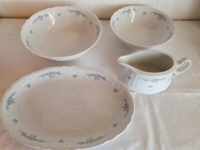 SELTMANN WEIDEN Julia 26950 ? blaue Rosenranke Servierplatte Sauciere 2 Schüssel