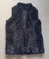 Dennis Basso Damen Weste ärmellos Gr 42 schwarz Lederimitat Reißverschluss