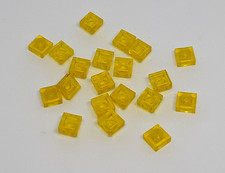 20 x Lego® Platte 1x1 mit Noppe flach  transparent gelb 3024