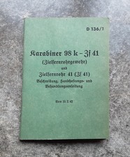 ***HANDBUCH*BROSCHÜRE*KARABINER 98K~ZF41*BEHANDLUNGSANLEITUNG*1942*NACHDRUCK***