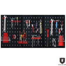 Werkzeugwand metall Lochwand 120x60x2cm Werkzeuglochwand mit Zubehör 17 teilge