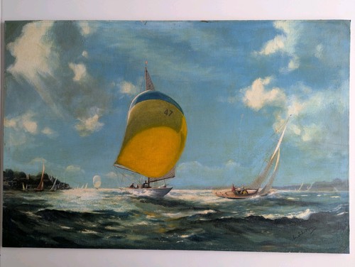 öl bord rennen segeln - an,