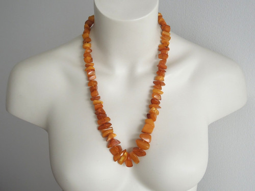 Vintage kette bernstein natur - vintage,