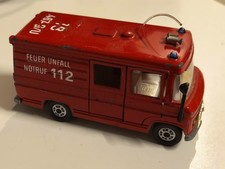 MERCEDES-BENZ L 406 FEUERWEHR RETTUNGSWAGEN ROT SIKU 2214 GERMANY VON 1975-1978