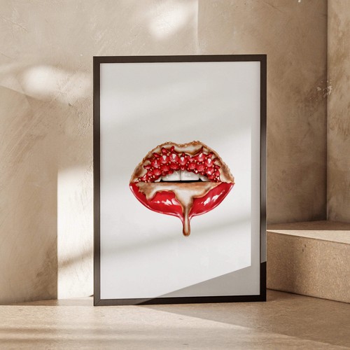 Red kisses wandbild - red,