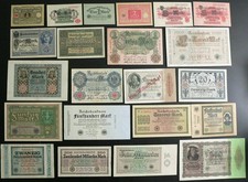 22x deutsche Banknoten Geldscheine 1910 bis 1923