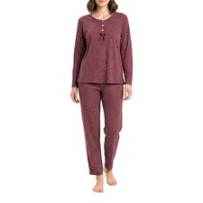 Damen Pyjama Fleece Gefüttert