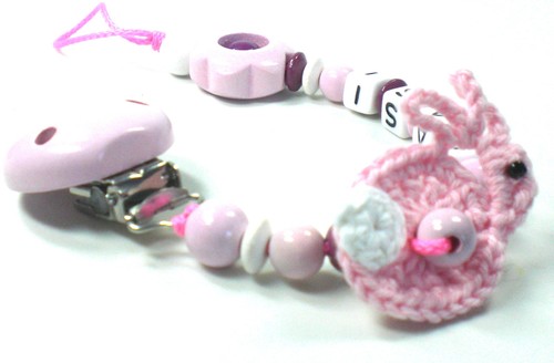 Schnullerkette mit namen hase - ,