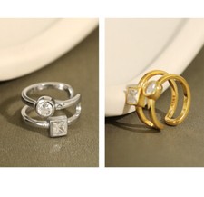 Ohrklemme Zweireihig Silber