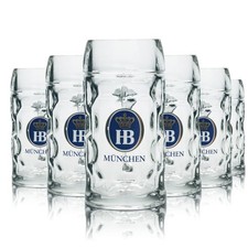 6x HB München Bierglas 0,3l Konturglas Krug Humpen Seidel Gläser Set Brauerei