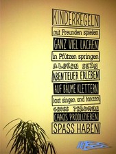 Wandtattoo Kinderregeln oracal