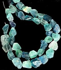 A4-09 - BLAU GRÜNER FLUORIT NUGGETS STRANG