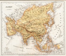 Asien  Original Stahlstich