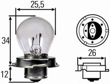 HELLA Glühlampe Hauptscheinwerfer 8GA 008 899-061 S3 15W 6V Halogen Schachtel