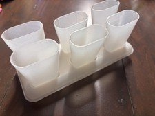 Tupperware 6 Eisförmchen Eis am Stiel Lollitups Selbermachen Blau/Gelb/Türkis