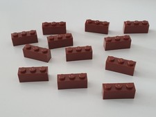 12 Lego Steine 1x3 reddish