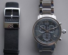 CALVIN KLEIN Quartz Post Minimal Chronograph, neuwertig, graues Ziffernblatt
