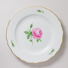 Meissen Speiseteller Rote Rose