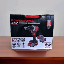 Powerworks Akkuschrauber mit 2 Akkus Ladegerät 24V Bohrschrauber PD24DD60K2X 