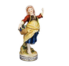 Volkstedt Rudolstadt Winzerin Porzellanfigur nach Capodimonte Thüringen um 1900
