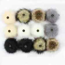 Kunstfell  Pelz  Bommel  10 cm Mit Druckknopf für Mütze Kappe Schal